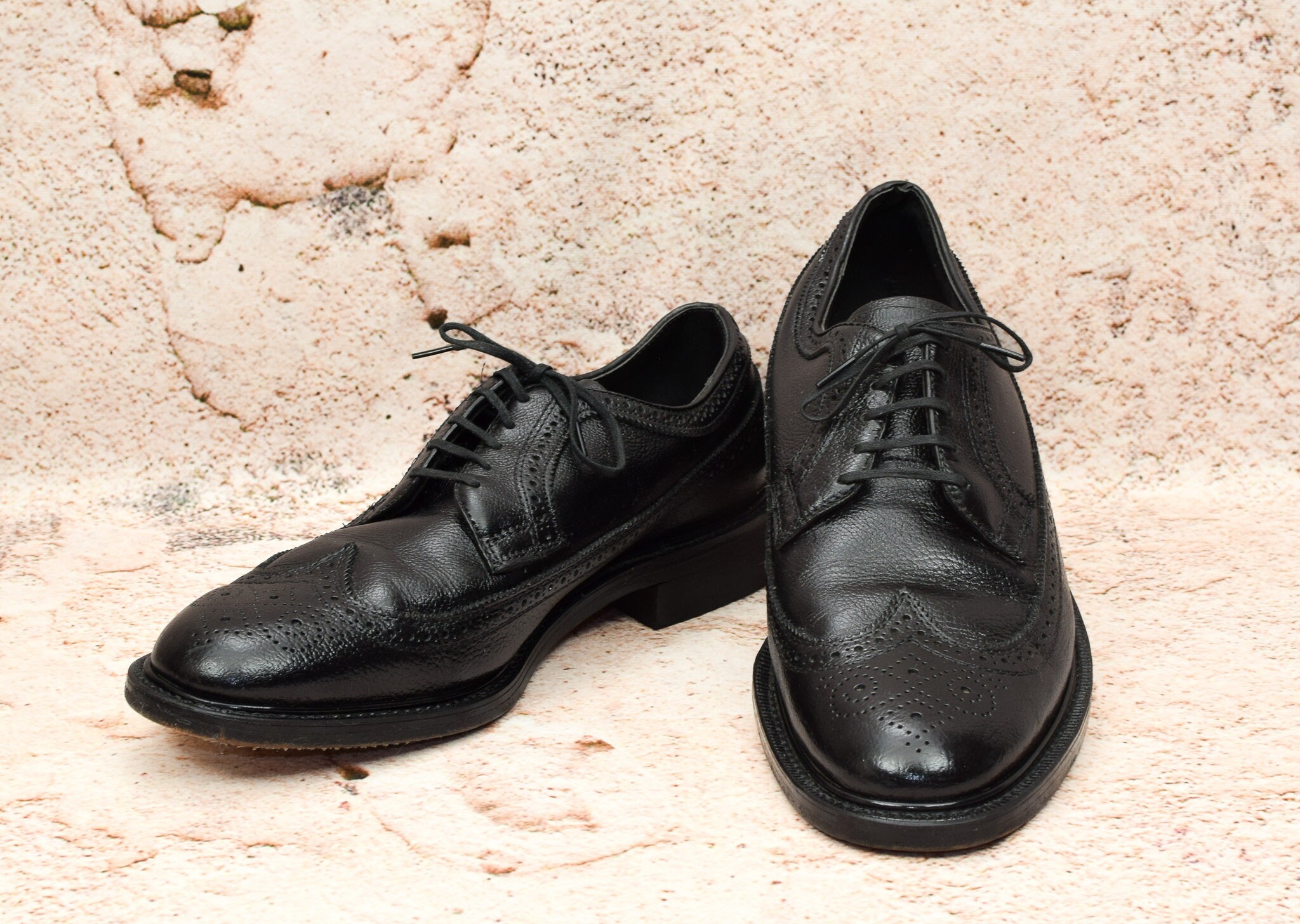 Vintage Biltrite‎ Imperial Dress Shoes Oxford Wingtip Men\'s 11.5D Leather 1960s Brown Leather V Cleat Wingtip Dress Shoes | Vintage  main image 3