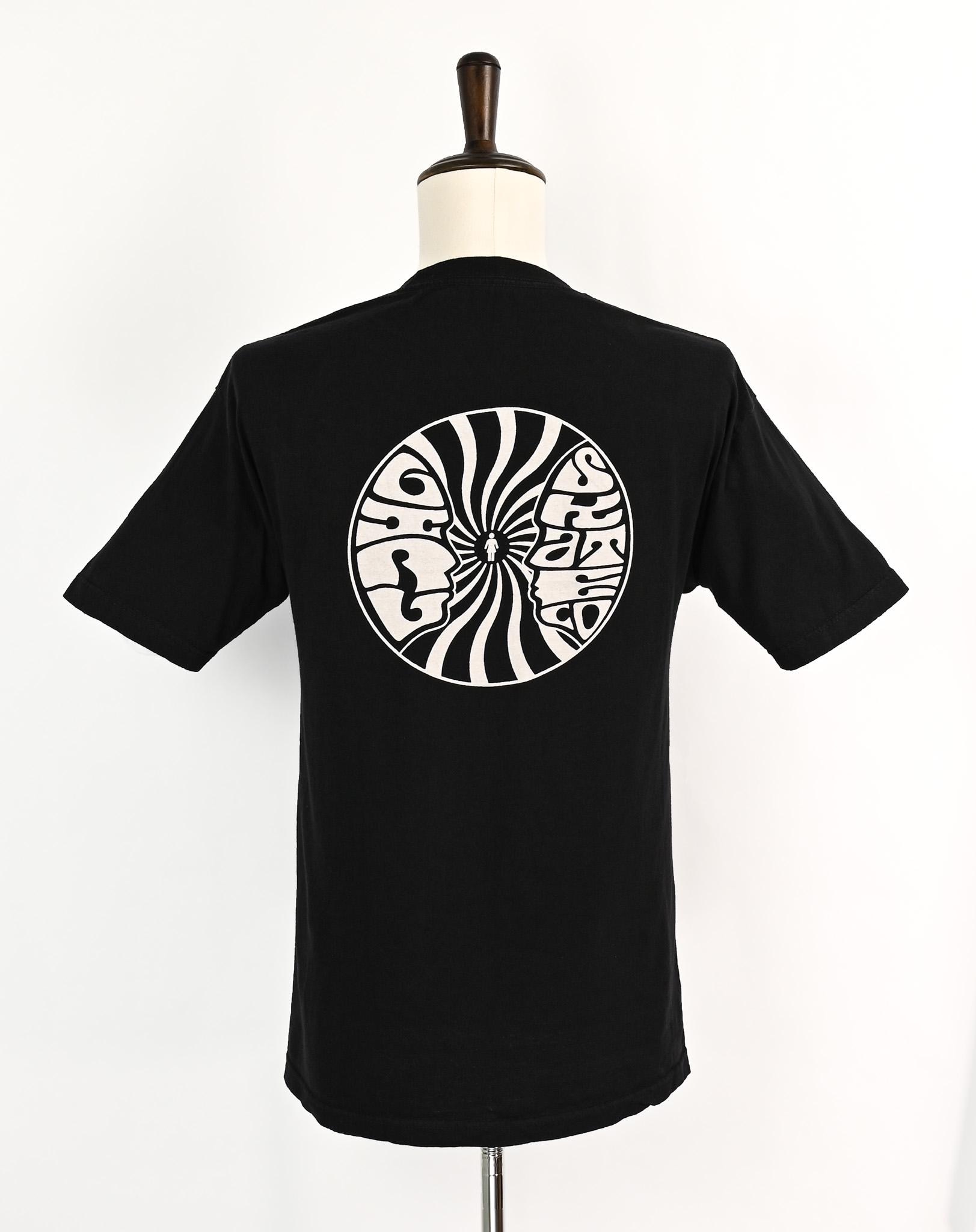 希少ヴィンテージ ブラック GIRL SKATEBOARDS CO. 半袖スケートTシャツ 