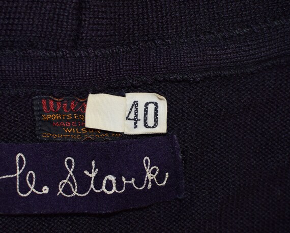 Vintage 30s/40s Wilson Purple Letterman Cardigan … - image 5