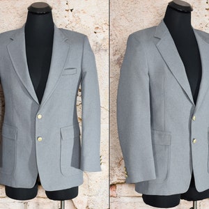 Vintage Men&#39;s 70s The Knack Grey Polyester Sports Coat Blazer