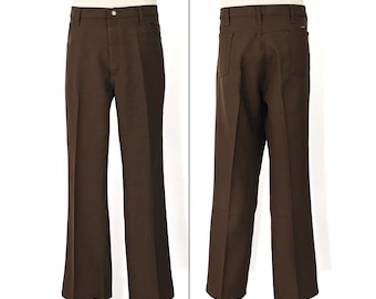 Vintage Y2K Men's Brown WRANGLER Western Polyester Dress Pants 82BN - 40 X 30