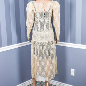 Vintage Women's DEADSTOCK 80s Nude Sheer Lace Floral - Etsy