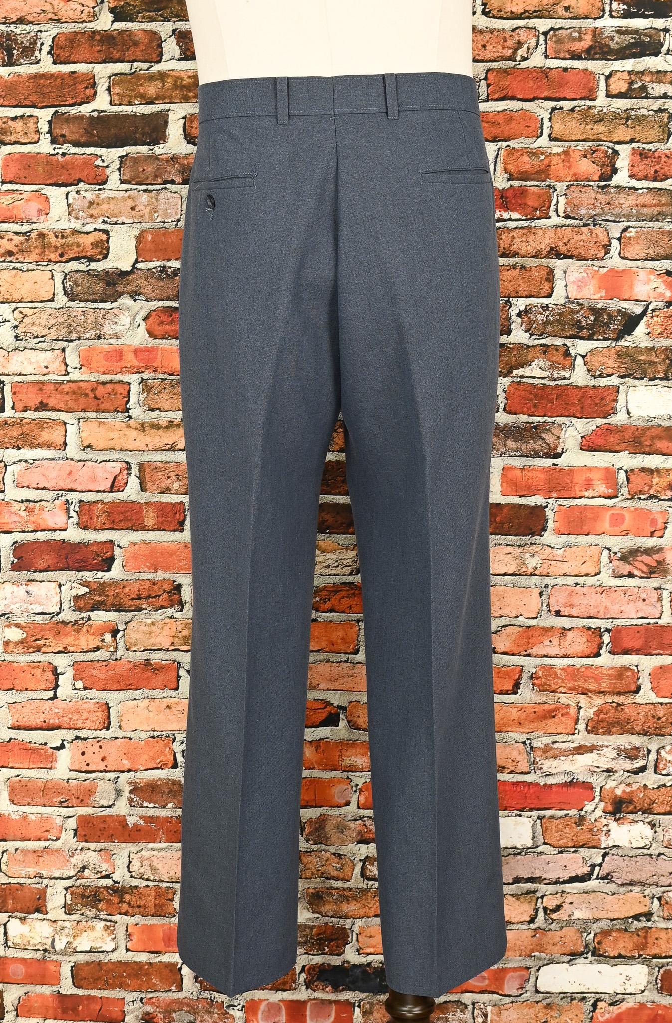 Vintage 70s/80s Greyish Blue LEVI'S Action Slacks Polyester Dress