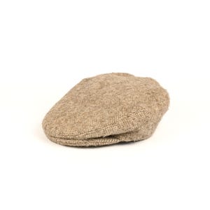 Vintage 50s Beige Herringbone Wool J.J. SEIFTER & SONS Newsboy Scally Cap