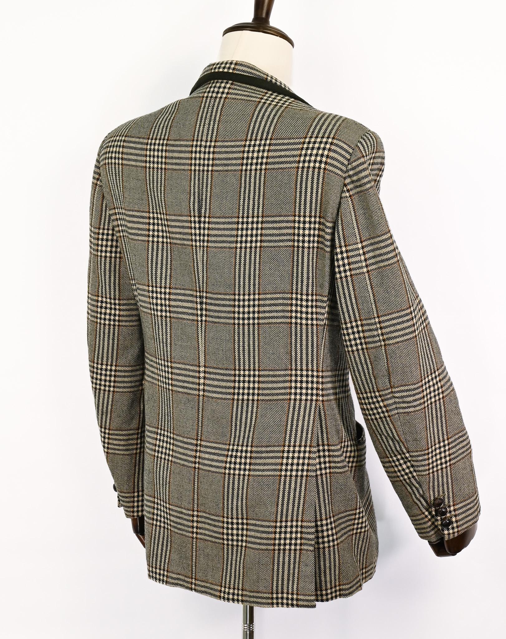 Vintage *rare* Men's 70s Roman Style by Brioni Black & White Plaid
