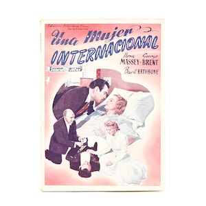 Vintage 1940s - Ediciones Biblioteca Films - UNA MUJER INTERNACIONAL - Spanish Film Booklet #362
