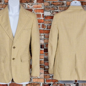 Men&#39;s Vintage 60s/70s Sampeck Tan Tweed Summer Sports Coat Blazer