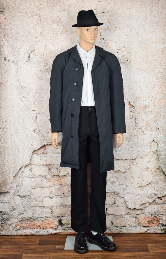 Black plaid trench coat outlet