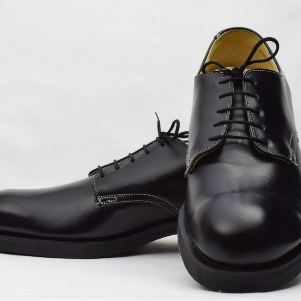 Vintage *Deadstock* Men's 1975 Ansi Unicor Leavenworth, KS Black Oxford Dress Shoes - 7-1/2R