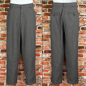 Vintage Women&#39;s 90s Blue & Grey Checkered LEE CASUALS Dress Pants - 14 Med
