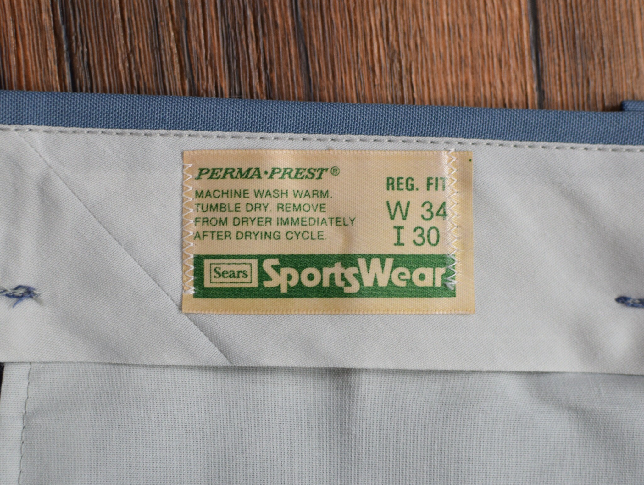 Men's Vintage 80s Blue SEARS Sportswear PERMA-PREST