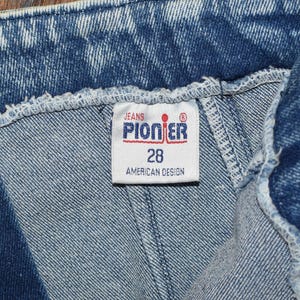 RARE Vintage 80s Acid Wash PIONIER JEANS Side Lace Up Denim Shorts - 28
