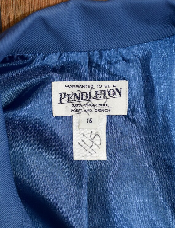 Vintage Women's 90s Pendleton Blue Virgin Wool 5 … - image 5