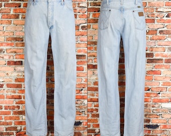 Vintage 70s/80s Men's Light Wash WRANGLER Denim Jeans - 35 X 34