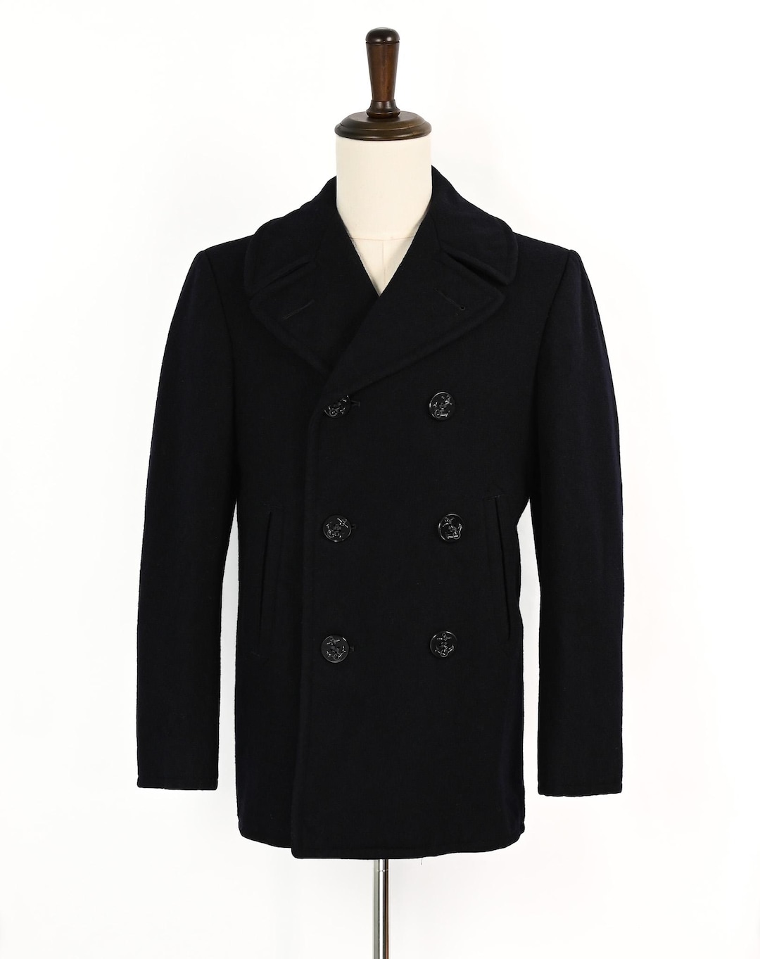 ORIMI UNIFORM PEA COAT ブラック Vintage 1973 Men's Pembroke Blue Black Melton Wool Military