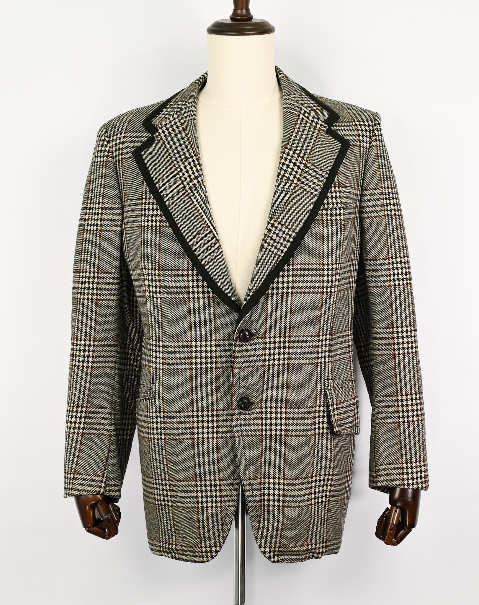Vintage *rare* Men's 70s Roman Style by Brioni Black & White Plaid