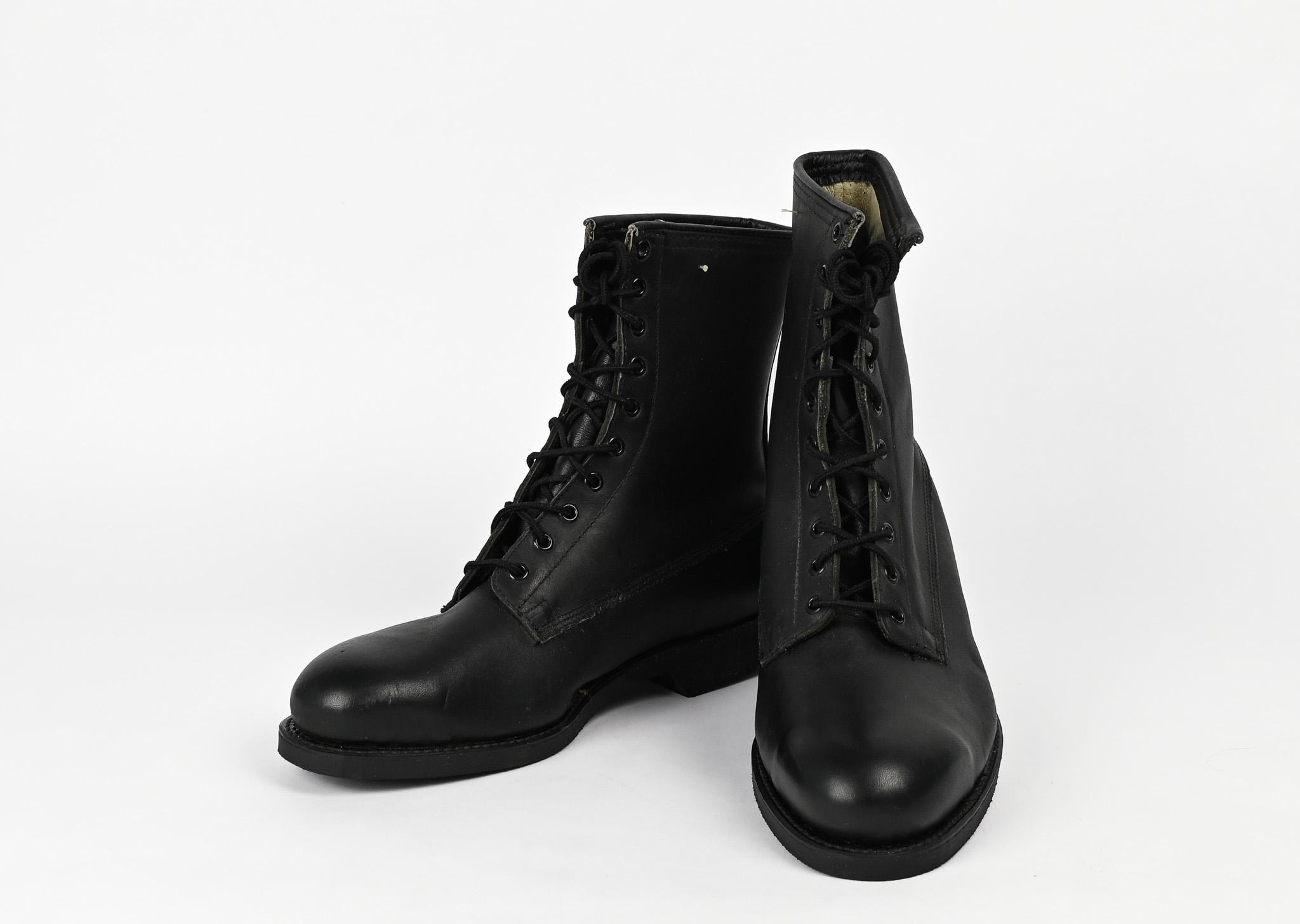 US VINTAGE 米軍 ADDISON SHOE COMP社製 レザーブーツ Vintage Men's Black 1987 Addison Shoe Comp. 10 Hole Steel Toe