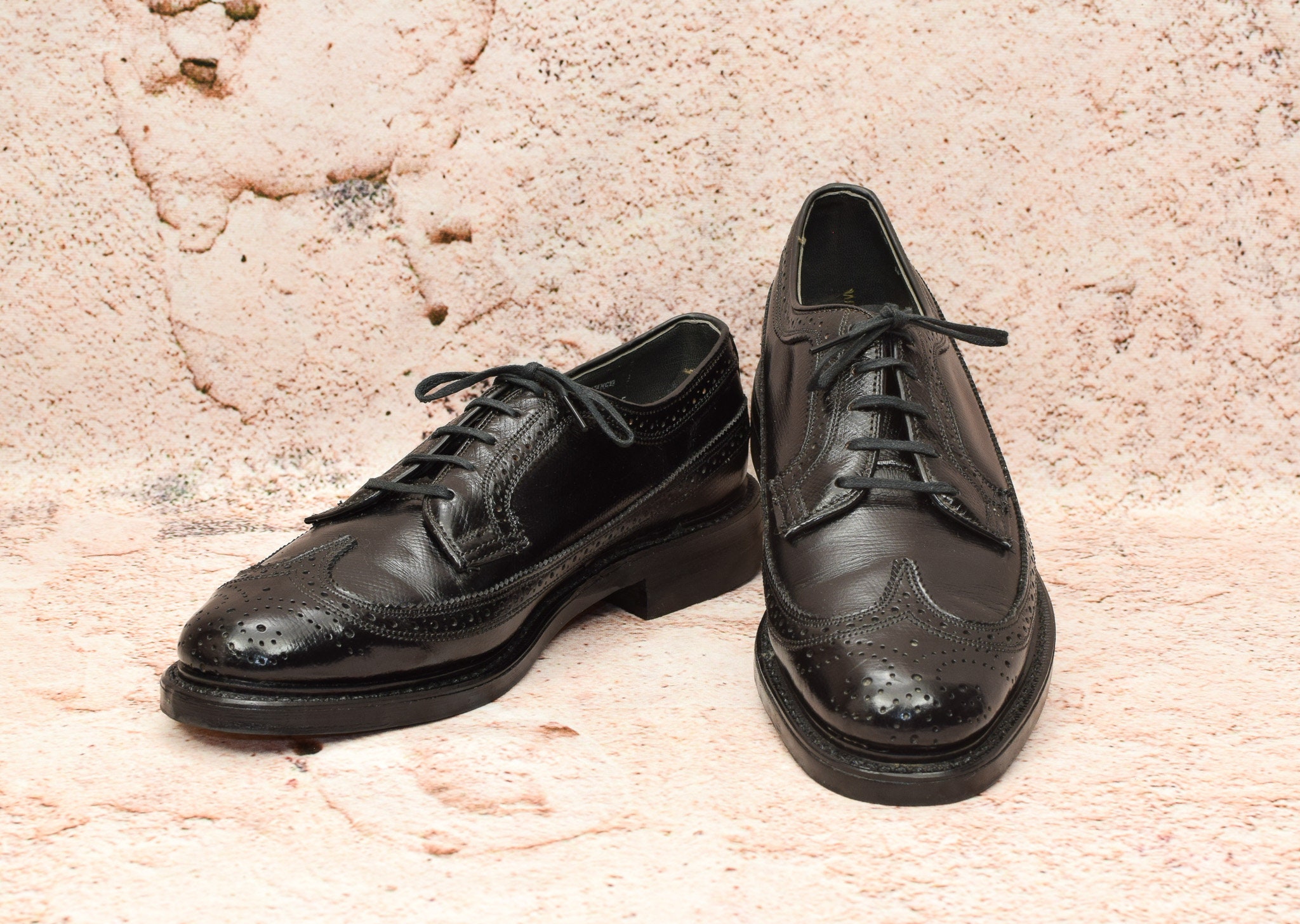 Vintage Men's 70s Black OAKWOOD COLLECTION by TOM Mcan Oxford