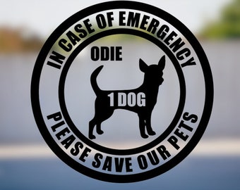 Save Our Pet(s) | Window Decal | Emergency Sticker | In Case of Emergency