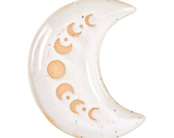 Crescent Moon Ceramic Trinket Dish