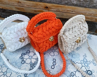 Handwoven Shoulder Knitted Bag,  Crochet Bag, Yarn Designer Bags And Purse, Luxury Bag, Crossbody Handcraft Bag,gift