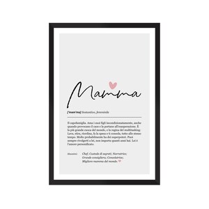 Mamma Definizione Poster con cornice in legno e carta opaca premium