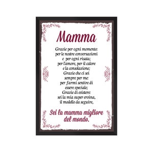 Mamma Migliore del Mondo! Poster con cornice in legno e carta opaca premium