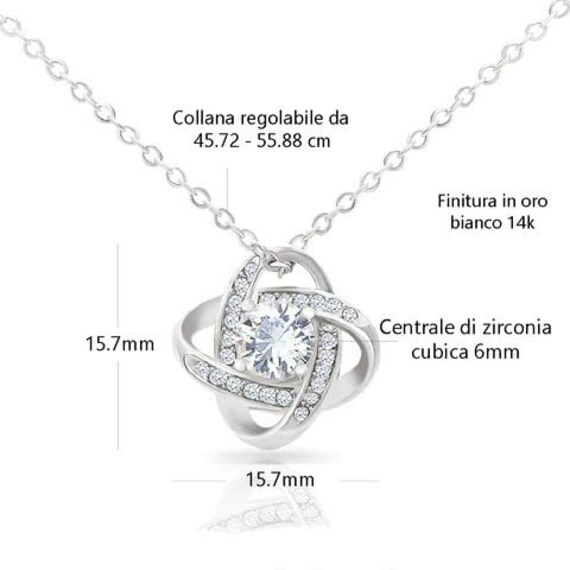 Collana TRYNDI 'To My Future Wife' Con Cristallo Swarovski - Placcato Oro 18K, 45cm - Foto 2