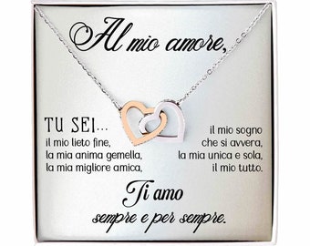 Bramart - Collana Donna Personalizzabile Con Dedica - Finiture Oro/American/Argento, Cofanetto Incluso
