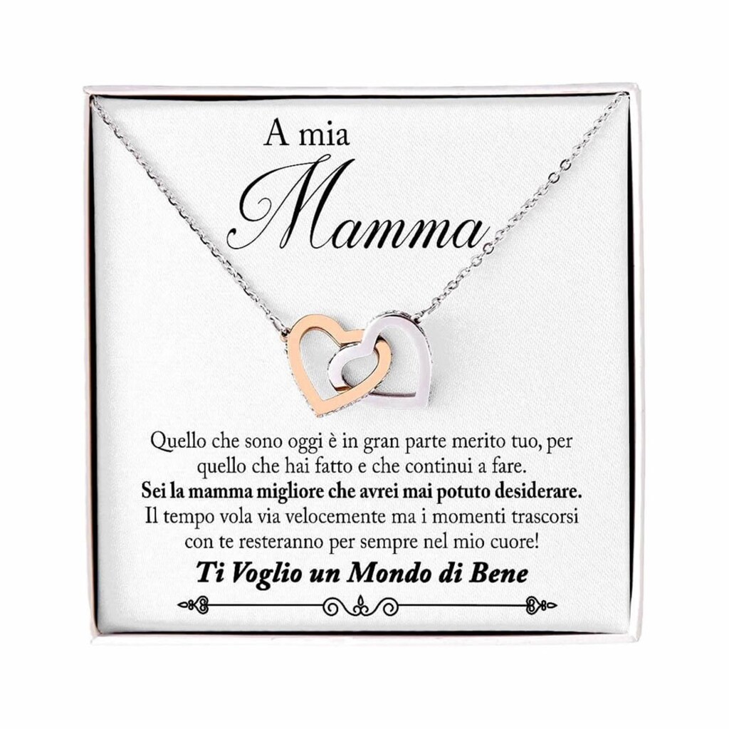Collana Mamma In Argento Sterling 925 Con Ciondolo Cuore E Zircone – Regalo Per Festa Della Mamma E Compleanno