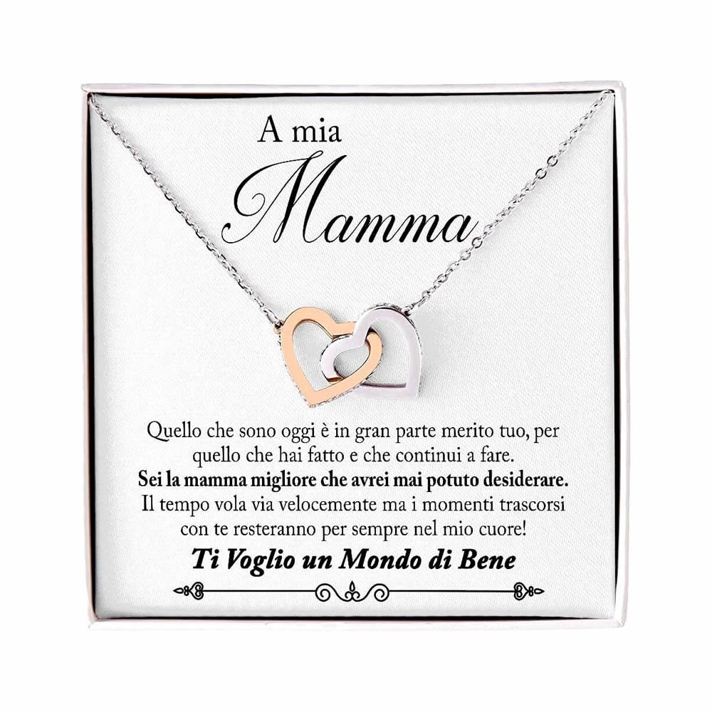 Collana a cuore con scritta a mano in argento sterling - Con ciondolo a forma di pietra portafortuna - Italia
