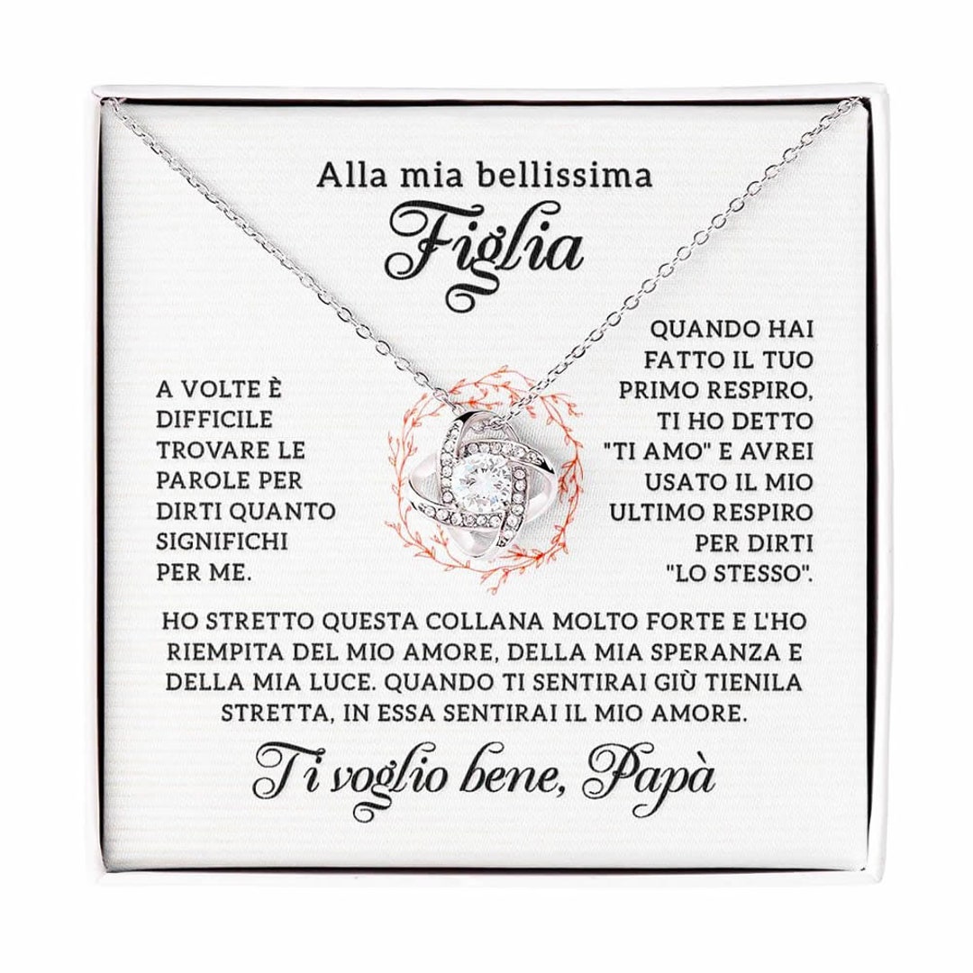Collana Con Ciondolo Papà E Figlia - Argento Sterling 925 - Regalo Per Compleanno, Natale Dalla Figlia Al Papà