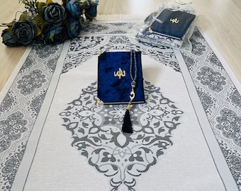Floral Islamic Prayer Mat: Ramadan Gift, Muslim Wedding Favor