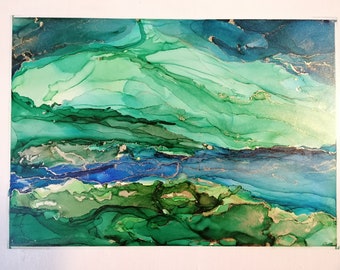 Art of Alcohol Ink A4 Unique Model Landscape