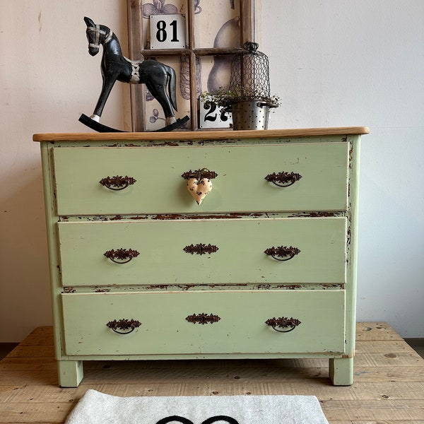 Old antique chest of drawers furniture cabinet refurbished vintage shabby