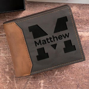 Cartera de cuero personalizada para hombre, regalo único para él, regalo personalizado para el Día del Padre, regalo de cumpleaños para papá, esposo, novio