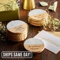 Wedding Gift Personalized Coasters Set, Custom Wood Engraved Anniversary Gift for Her, Engagement, Bridal Shower, New Home, Valentines Gift,