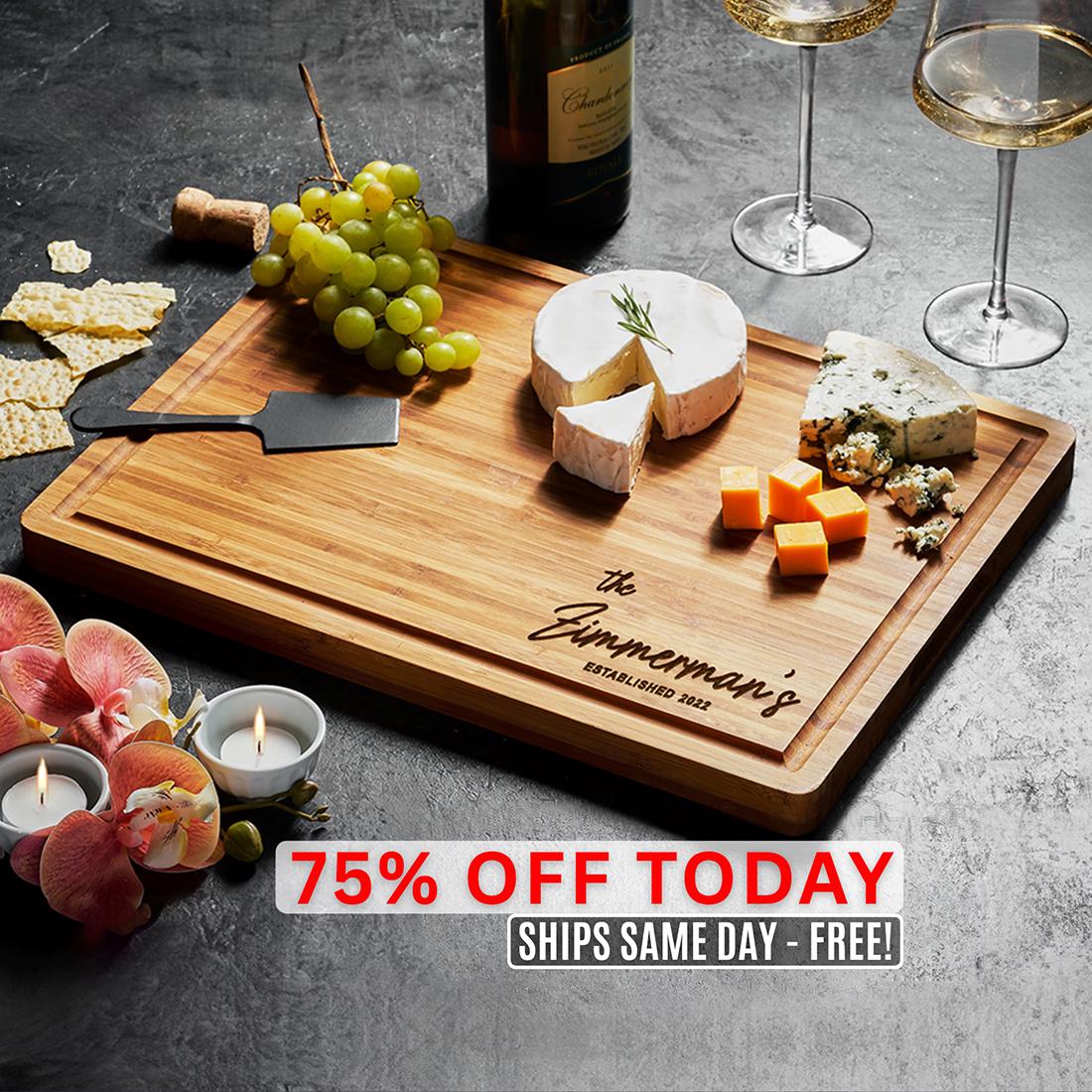 Personalized Bamboo Cutting Board, Engraved Wedding Charcuterie Board, Custom Christmas Gift, Gift for Her, Family Gift, Gifts for Parents