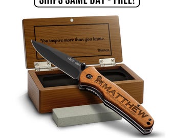 Custom Pocket Knife Gift for Men, Personalized Hunting Gifts, Camping Gift for Dad, Christmas Gift, Fathers Day Gift for Him, Groomsman gift