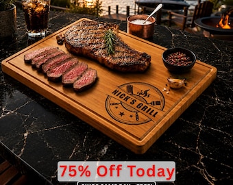 BBQ Cutting Board, Fathers day gift for Dad, Custom Grilling Gifts for Him, Gift for Men, Guy, Husband, Grandpa Gift, Boyfriend Gift