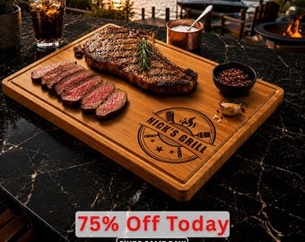 BBQ Cutting Board, Fathers day gift for Dad, Custom Grilling Gifts for Him, Gift for Men, Guy, Husband, Grandpa Gift, Boyfriend Gift
