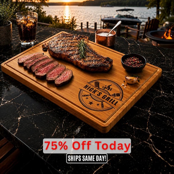 BBQ Cutting Board, Fathers day gift for Dad, Custom Grilling Gifts for Him, Gift for Men, Guy, Husband, Grandpa Gift, Boyfriend Gift