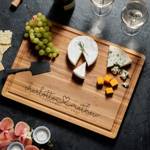 Valentines Day Gift, Personalized Cutting Board, Wedding Gift, Charcuterie Board, Couple Gift, Anniversary Gift, Bamboo Cutting Board image 5