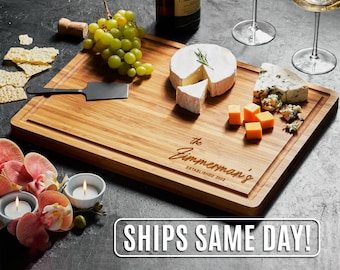 Personalized Cutting Board Wedding Gift, Customize your Bamboo Charcuterie Boards, Unique Bridal Shower Gift. Engraved Engagement Present,