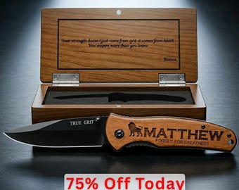 Custom Pocket Knife Gift for Men, Personalized Hunting Gifts, Camping Gift for Dad, Christmas Gift, Fathers Day Gift for Him, Groomsman gift