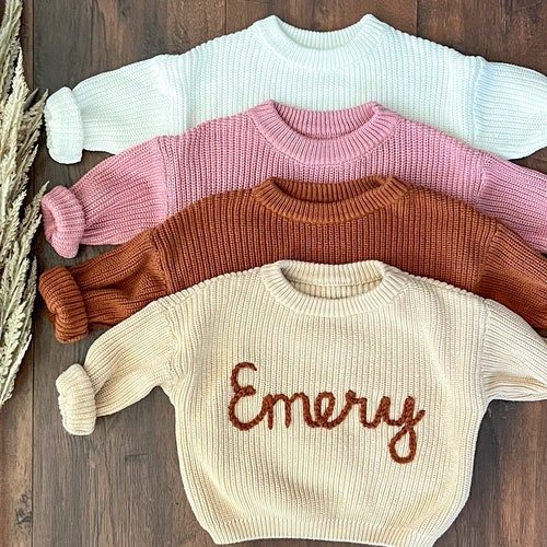 Personalized Embroidered Baby and Toddler Name Sweater Block Etsy