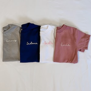 Custom Embroidered Baby Name Shirt | Personalized Toddler Shirt | Hand Embroidered Name Shirt | Child Name Shirt | Child Birthday Shirt Gift