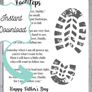 Father's Day Footprint Printable Keepsake Gift - Kid and Baby Keepsake ...
