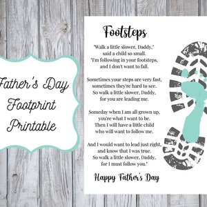 Father's Day Footprint Printable Keepsake Gift - Kid and Baby Keepsake Art - DIY