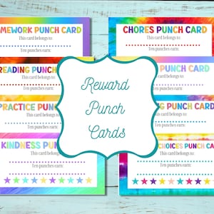 Printable Punch Cards, Incentive Cards for Students and Teachers,  Motivational Punch Card, Editable Text Instant Download 